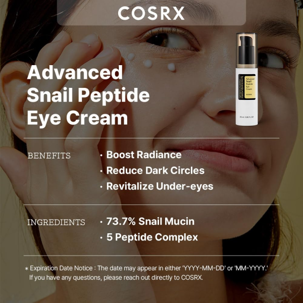 skincare-kbeauty-glowtime-cosrx advanced snail peptide eye cream