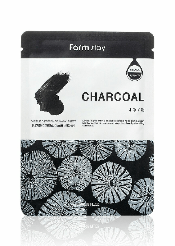 skincare-kbeauty-glowtime-Farm stay visible difference charcoal sheet mask