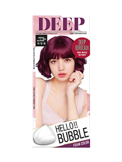 skincare-kbeauty-glowtime-mise en scene hello bubble hair colour deep bordeaux 5BR