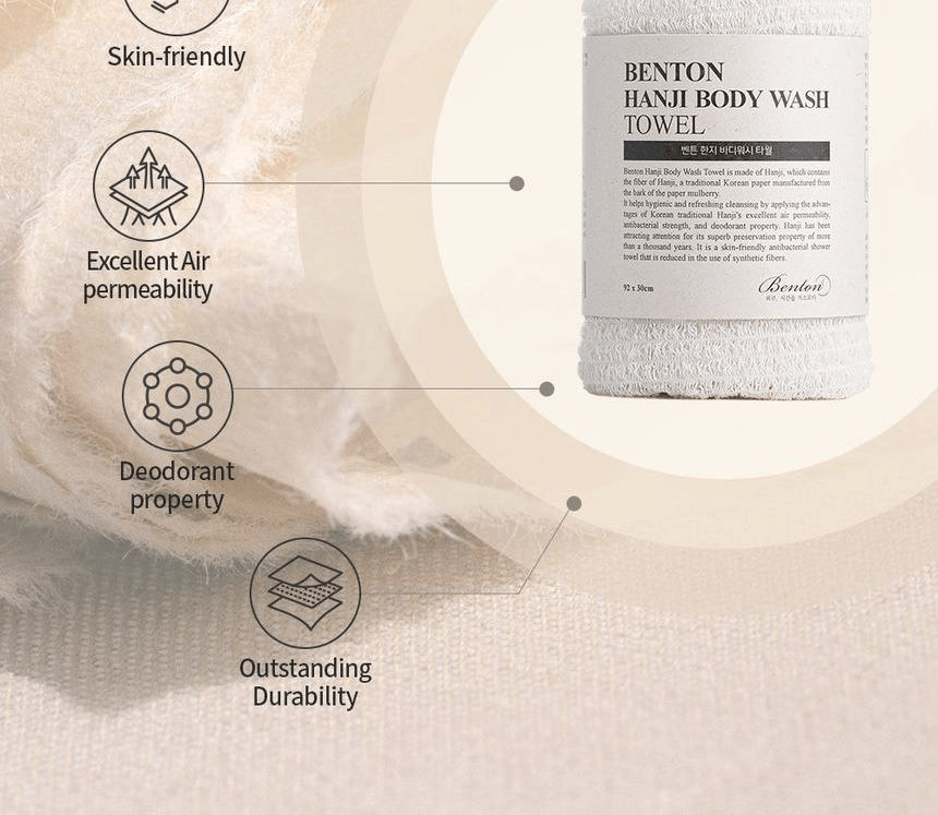 skincare-kbeauty-glowtime-benton hanji body wash towel