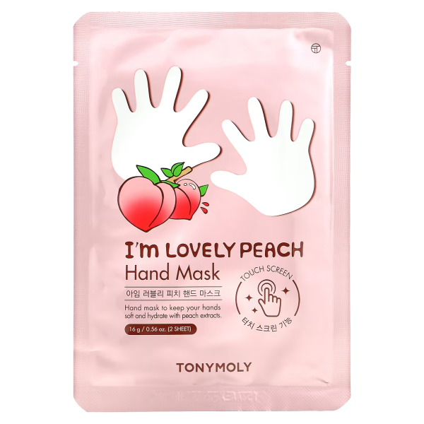 skincare-kbeauty-glowtime-tony moly i'm lovely peach hand mask