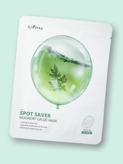 skincare-kbeauty-glowtime-isntree spot saver mugwort gauze mask