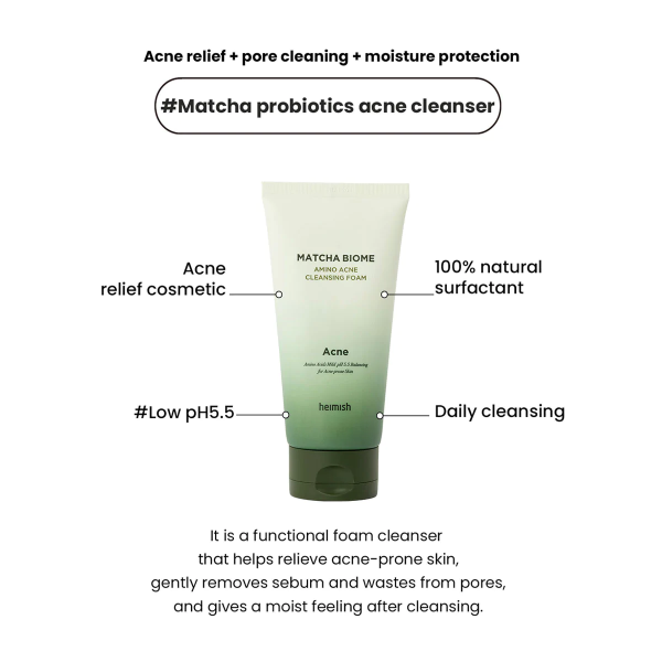 skincare-kbeauty-glowtime-heimish matcha biome amino acne cleanser