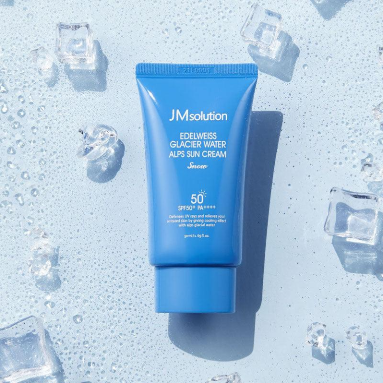 JM SOLUTIONEdelweissGlacier Water Alps SuncreamSnowSPF50+PA++++ Glow Time