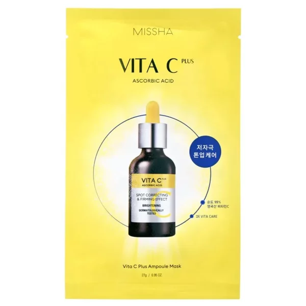 skincare-kbeauty-glowtime-Missha Vita C Ascorbic Acid Ampoule mask