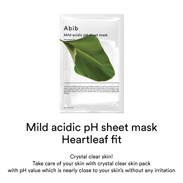 skincare-kbeauty-glowtime-abib acidic ph sheet mask heart leaf fit