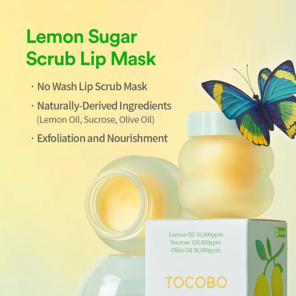 skincare-kbeauty-glowtime-tocobo lemon sugar scrub lip mask