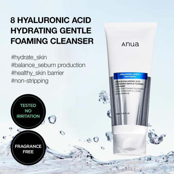 skincare-kbeauty-glowtime-anua 8 hyaluronic hydrating gentle foaming cleanser