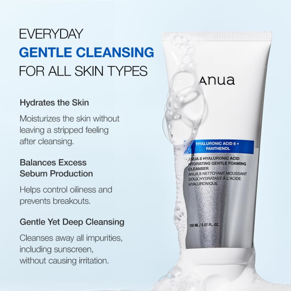 skincare-kbeauty-glowtime-anua 8 hyaluronic hydrating gentle foaming cleanser