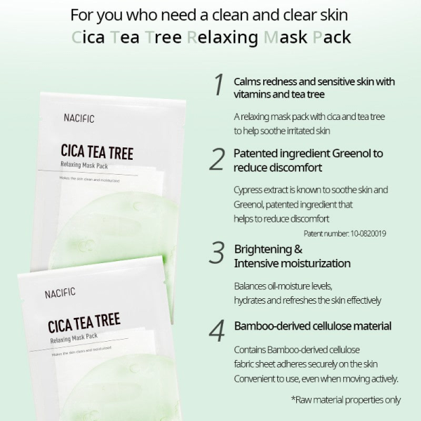 skincare-kbeauty-glowtime-nacific cica tea tree relaxing mask