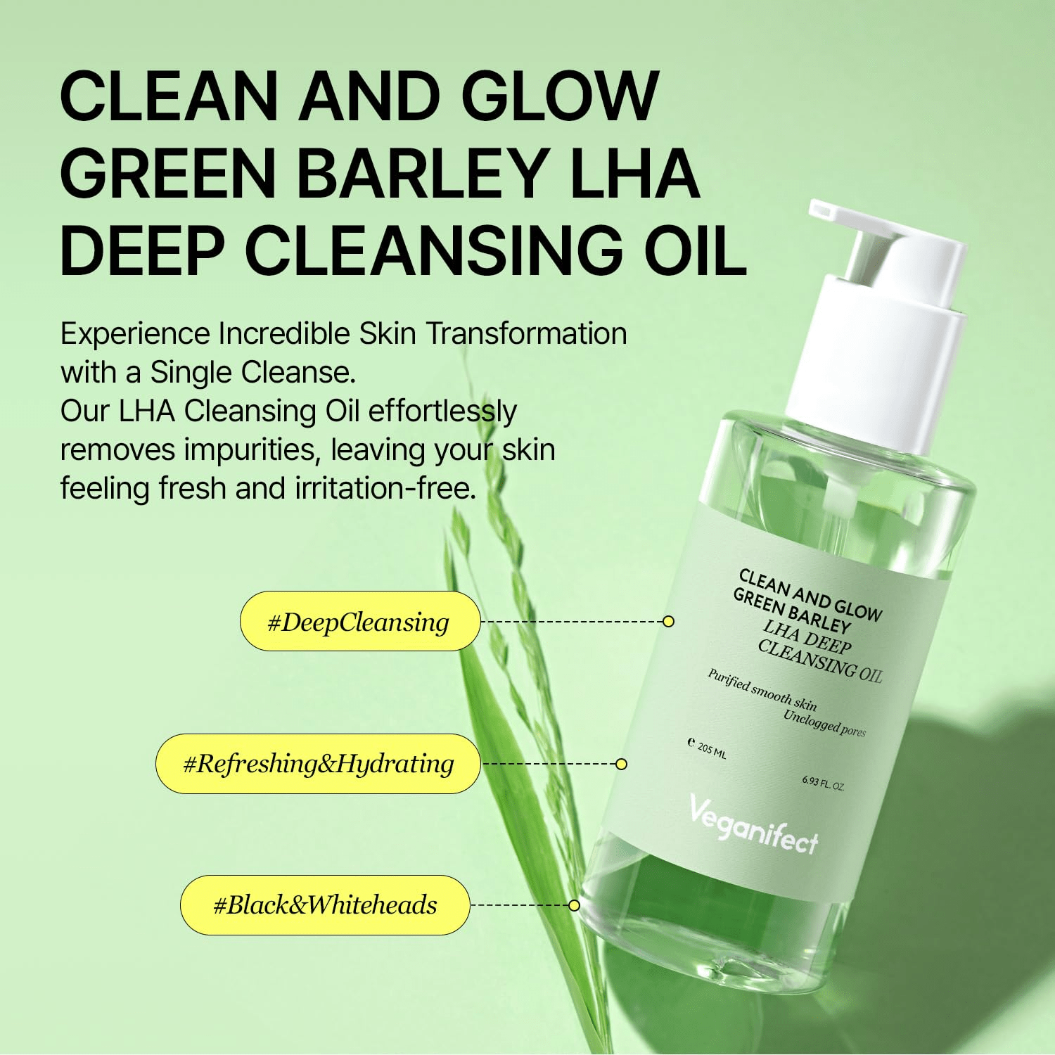 skincare-kbeauty-glowtime-veganifect clean and glow Green BArley LHA Cleansing Oil