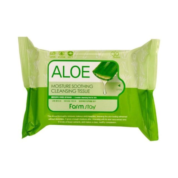 skincare-kbeauty-glowtime-farm stay aloe moisture soothing cleansing tissue