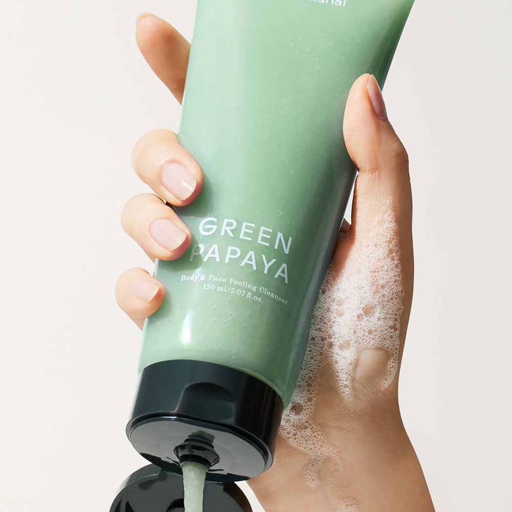 skincare-kbeauty-glowtime-shaishaishai green papaya body and face peeling cleanser