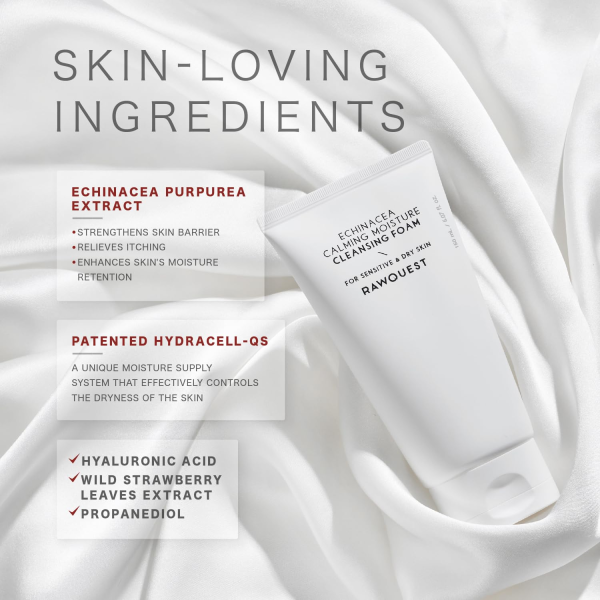 skincare-kbeauty-glowtime-rawquest echinacea calming moisture cleansing foam