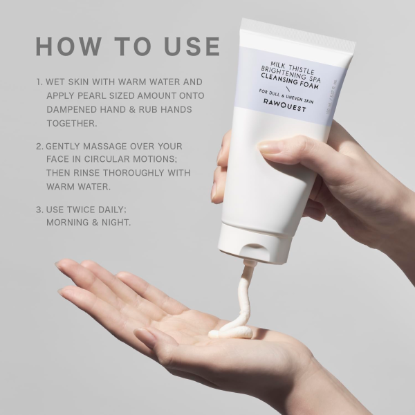 skincare-kbeauty-glowtime-rawquest milk thistle brightening spa cleansing foam