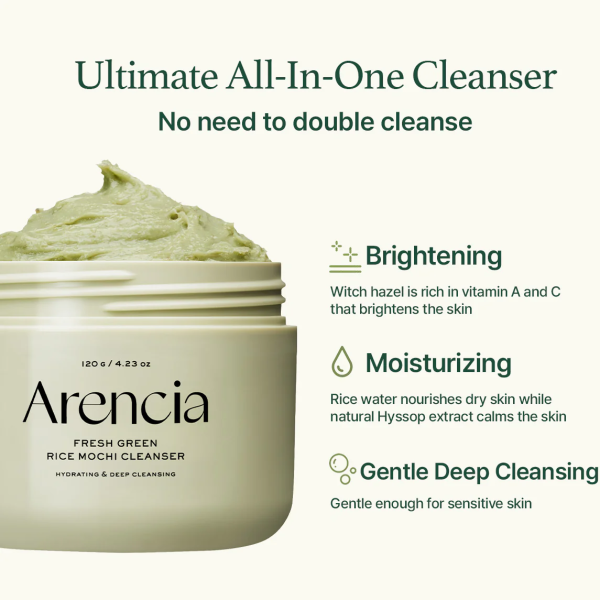 skincare-kbeauty-glowtime-arencdia fresh green rice mochi cleanser