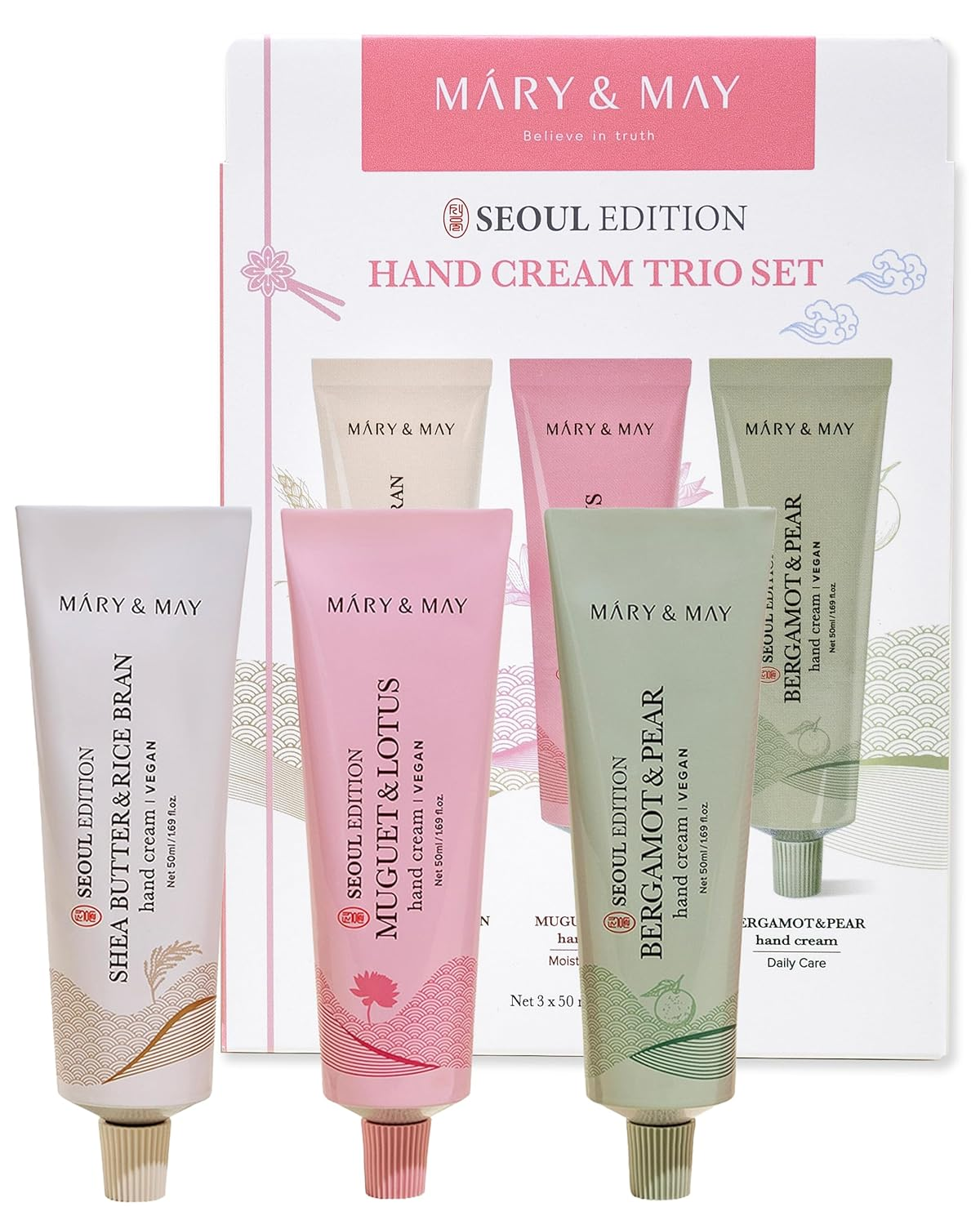 skincare-kbeauty-glowtime-mary and may seoul edition shea butter and rice bran hand cream trio set