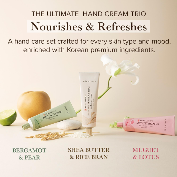 skincare-kbeauty-glowtime-mary and may seoul edition shea butter and rice bran hand cream trio set