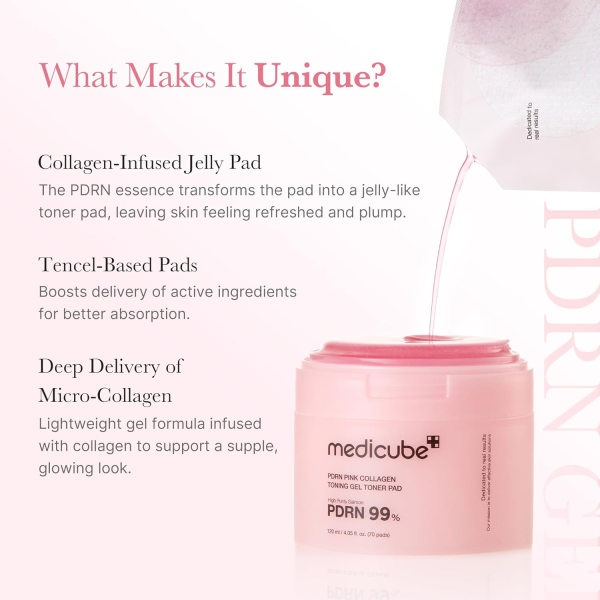 skincare-kbeauty-glowtime-medicube pdrn pink collagen toning gel toner pad
