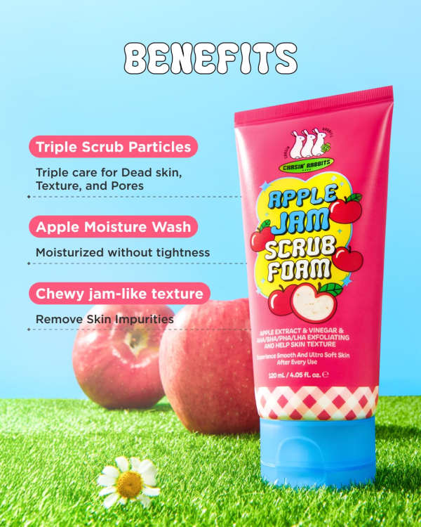 skincare-kbeauty-glowtime-chasin rabbits apple jam scrub foam
