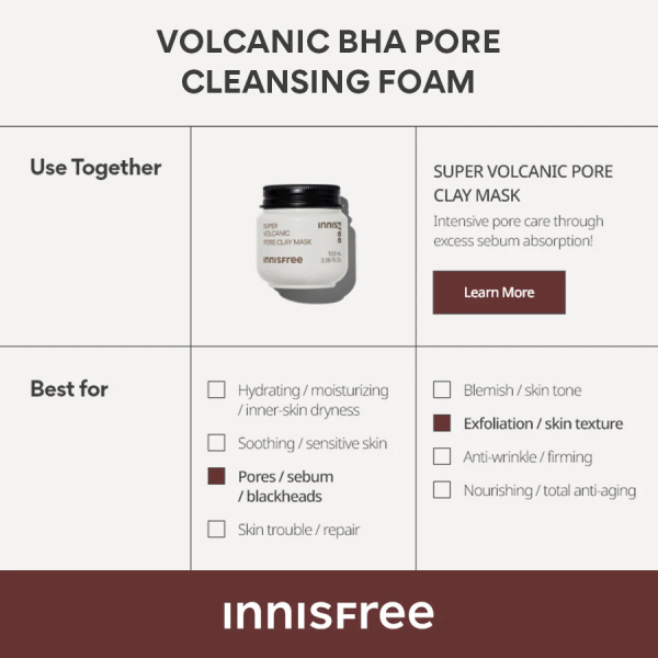 skincare-kbeauty-glowtime-innisfree volcanic BHA Pore Cleansing Foam
