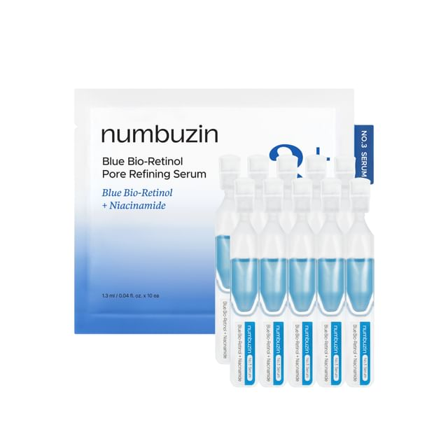 skincare-kbeauty-glowtime-numbuzin 3 blue bio retinol pore refining set