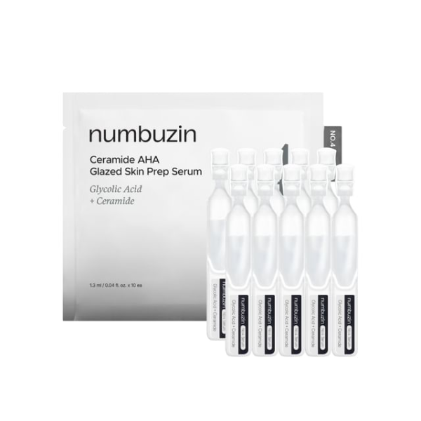 skincare-kbeauty-glowtime-numbuzin 4 ceramide aha glazed skin prep serum vial set
