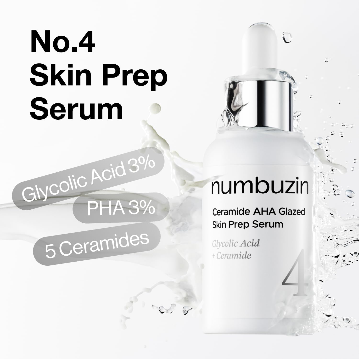 skincare-kbeauty-glowtime-numbuzin 4 ceramide aha glazed skin prep serum