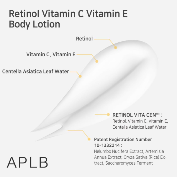 skincare-kbeauty-glowtime-aplb retinol vitamin C vitamin E body lotion