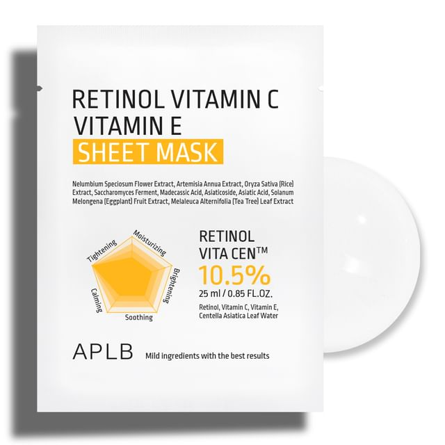 skincare-kbeauty-glowtime-aplb retinol vitamin C Vitamin E Sheet mask