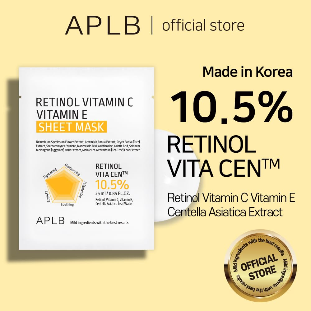 skincare-kbeauty-glowtime-aplb retinol vitamin C Vitamin E Sheet mask