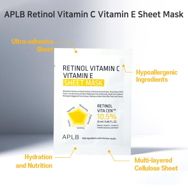 skincare-kbeauty-glowtime-aplb retinol vitamin C Vitamin E Sheet mask