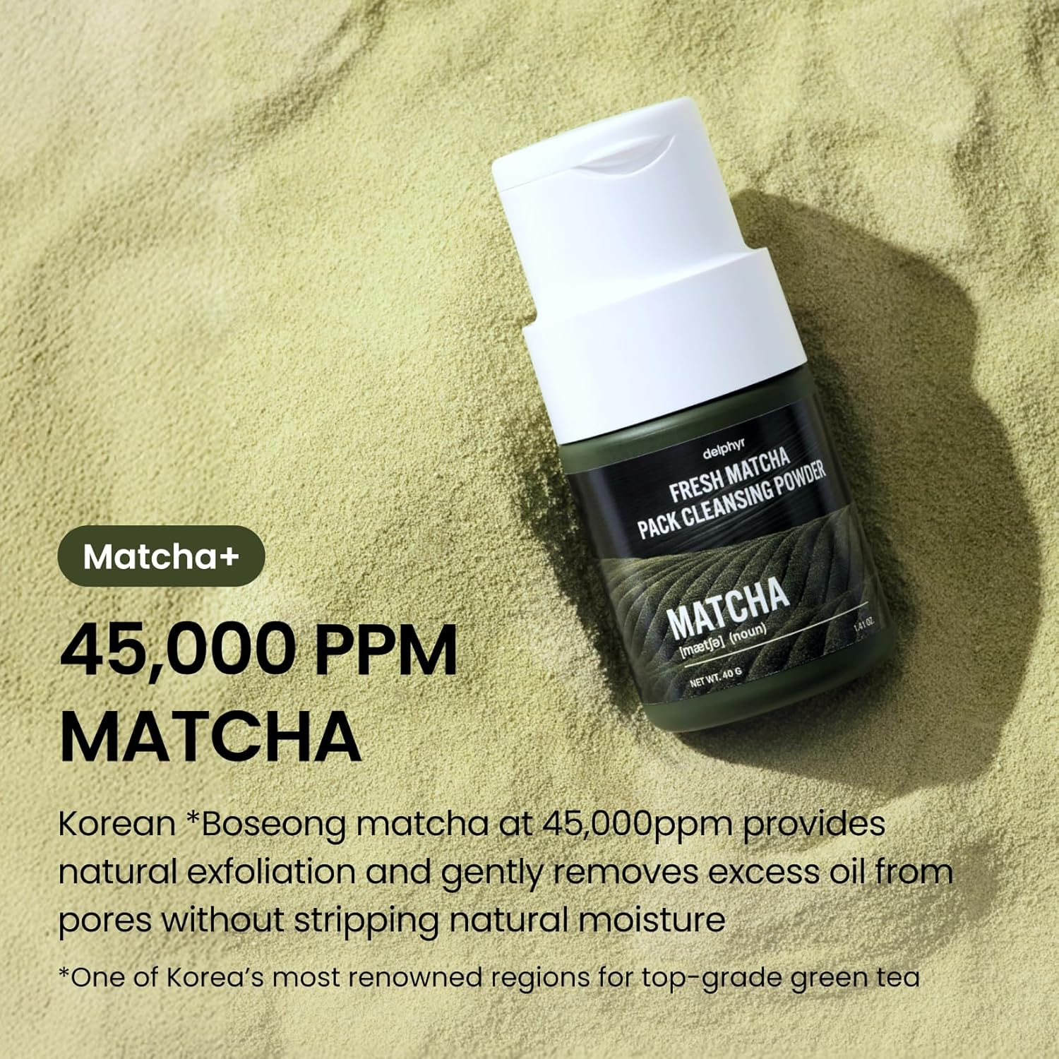 DELPHYR Fresh Matcha Pack Cleansing Powder 4 skincare-kbeauty-glowtime-delphyr fresh matcha pack cleansing powder