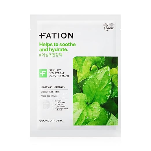 skincare-kbeauty-glowtime-fation real fit heartleaf calming mask