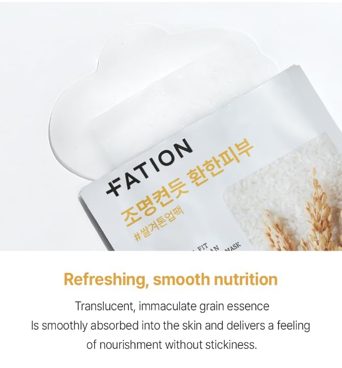 FATION Real Fit Rice Bran Radiant Mask 4 skincare-kbeauty-glowtime-fation real fit collagen nourishing mask