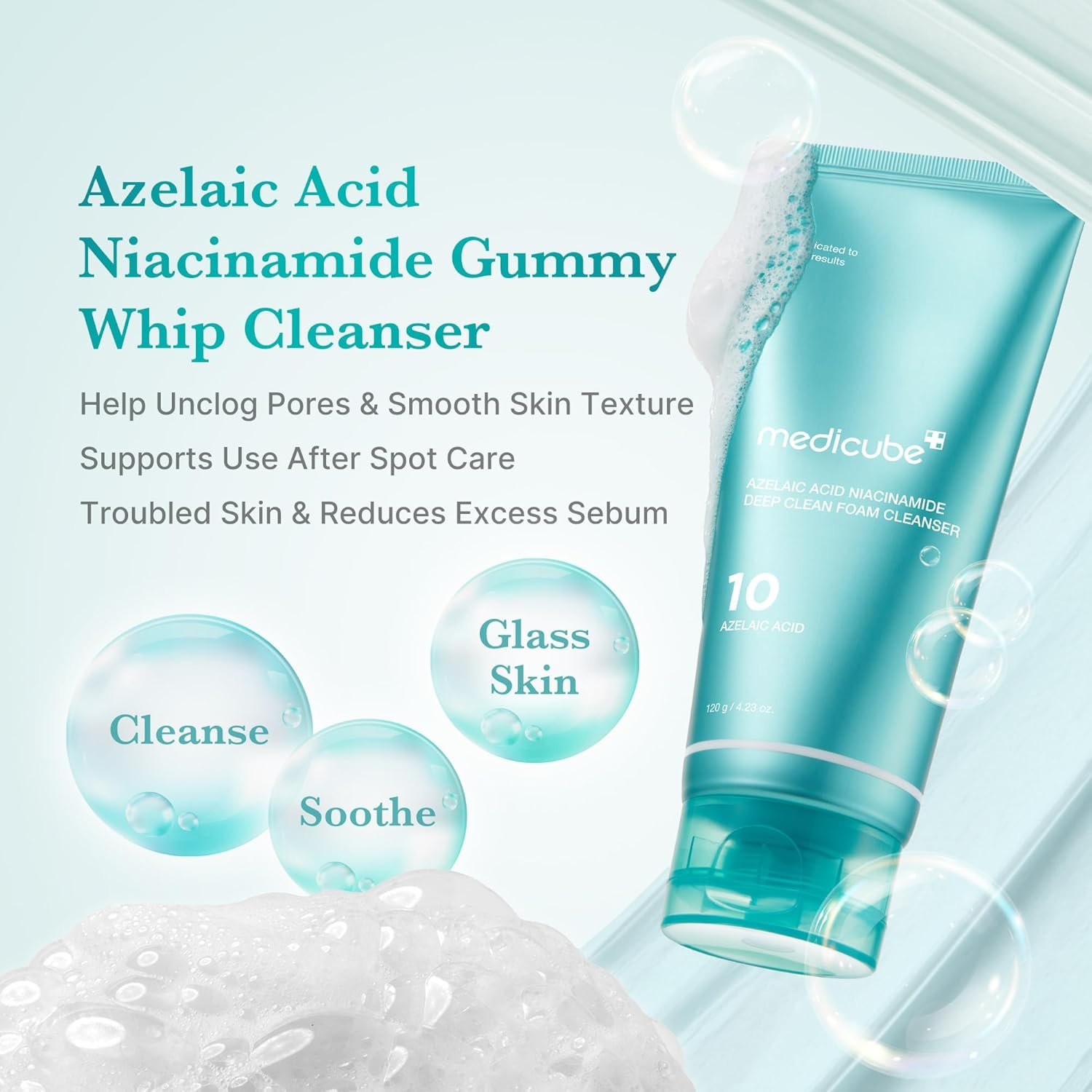 skincare-kbeauty-glowtime-medicube azelaic niacinamide deep clean foam cleanser