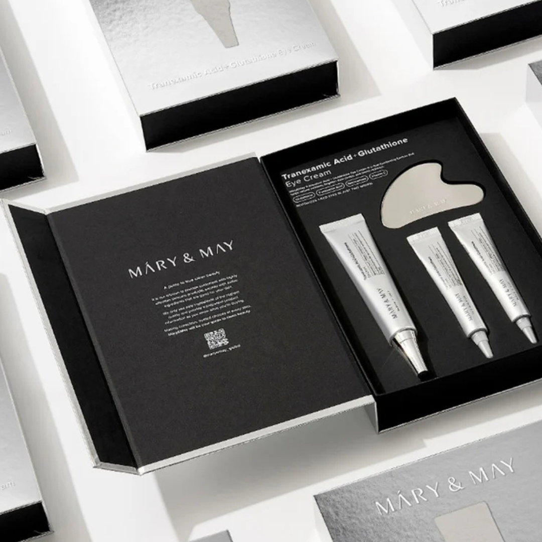 MARY AND MAY Tranexamic and Glutathione Eye Cream Set 7 skincare-kbeauty-glowtime-mary and may tranexamic and glutathione eye cream set