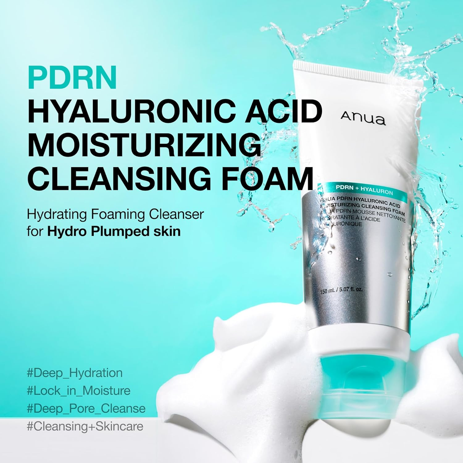 skincare-kbeauty-glowtime-anua pdrn hyuluronic acid moisturizing cleansing foam