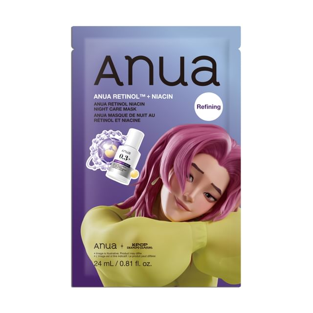 skincare-kbeauty-glowtime-anua retinol niacin night care mask k pop demon hunters